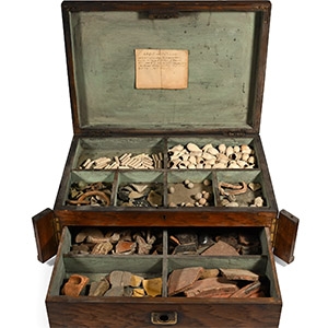 Cased Collection of Civil War and Other Artefacts from Excavations at Newark and Leicester Siege Sites