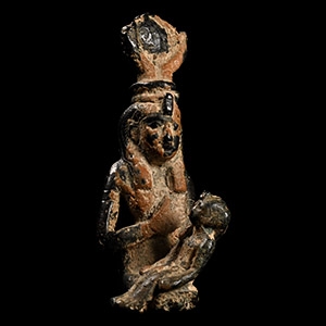 Egyptian Bronze Figure of Isis and Horus