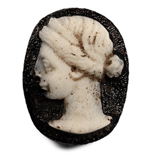Roman Glass Cameo with Female Bust