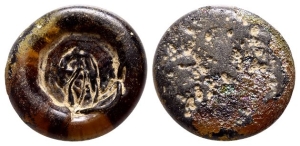 Byzantine Circular Glass Weight of One Nomisma.