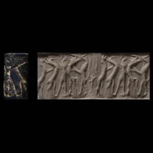 Old Babylonian Lapis Lazuli Cylinder Seal with Animals