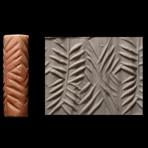 Proto-Sumerian Pink Limestone Cylinder Seal