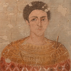 Romano-Egyptian Painted Portrait on Linen