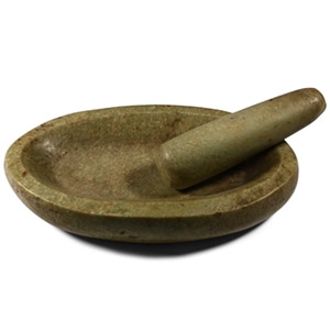 Western Asiatic Green Stone Pestle and Mortar