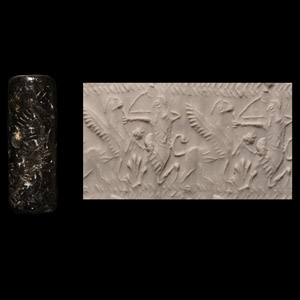 Neo-Assyrian Cylinder Seal with Combat Scene