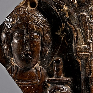 Byzantine Steatite Icon with Military Saint