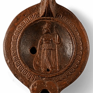 Roman Terracotta Lamp with Minerva
