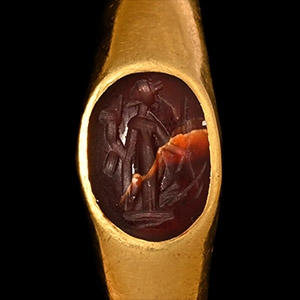 Roman Gold Ring with Sard Gemstone