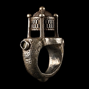 Western Asiatic Silver Architectural Ring