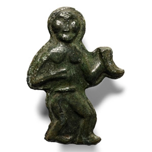 Scandinavian Pre-Viking Bronze Patrix Die with God and Drinking Horn