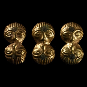 Scandinavian Pre-Viking Gold Double-Headed Mount Group