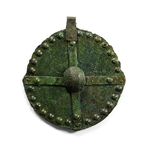 Large Scandinavian Viking Bronze Shield Pendant
