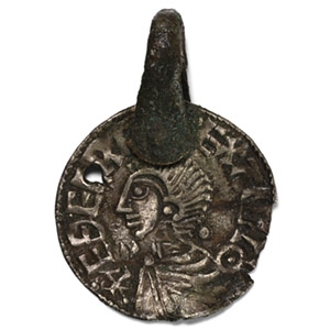 Viking Silver King Aethelred Coin Pendant