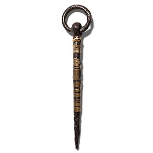 Scandinavian Viking Inlaid Iron Ring Pin