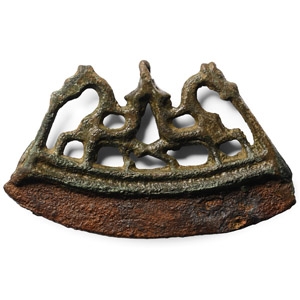 Scandinavian Viking Iron Fire Steel with Bronze Handle with Horses and Riders