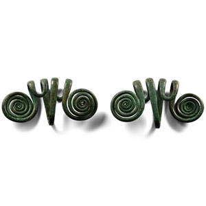 Bronze Age Coiled Temple Ring Pair