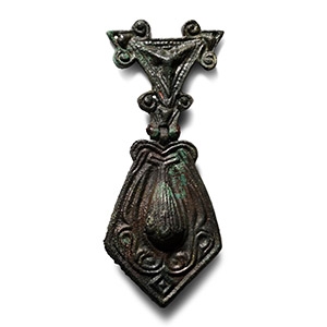 Viking Age Bronze Hinged Horse Harness Pendant