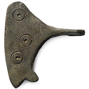 Viking Age Bronze Broad Axehead Pendant with Ring-and-Dot Decoration