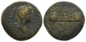 Caracalla AE 29mm of Caesarea, Cappadocia.
