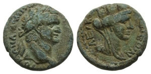 Domitian AE 18mm of Balanea (as Leucas-Claudia), Seleucis and Pieria.