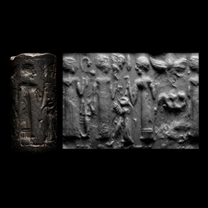 Western Asiatic Black Stone Cylinder Seal