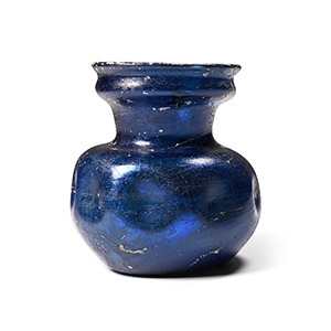Roman Brilliant Blue Dimpled Glass Jar