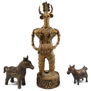 Indian Bronze Dhokra Statuette Group