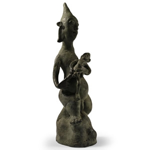 South East Asian Bronze Father and Son Statuette