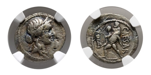 The Caesarians, Julius Caesar AR Denarius.