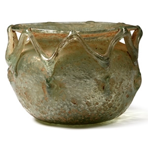 Roman Glass Jar with Zig-Zag Trail