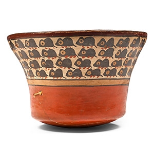 Pre Columbian Polychrome Cup with Rows of Mice