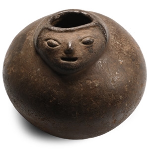 Pre Columbian Black Ware Anthropomorphic Vessel