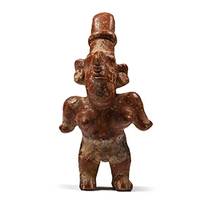 Pre Columbian Jalisco Polychrome Terracotta Figure