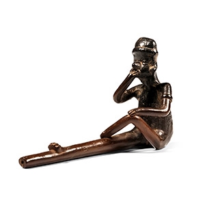 Pre Columbian Colima Style Black Ware Smoking Pipe