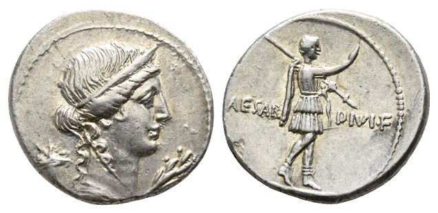 The Triumvirs. Octavian AR Denarius.