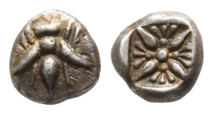 Ionia, Ephesos AR Hemihekte or 1/12 Stater.