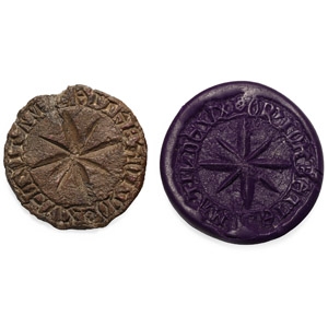 Large Medieval Lead Seal Matrix for Matilda Wife of John Bette