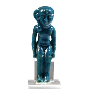 Egyptian Turquoise Glazed Seated Harpocrates