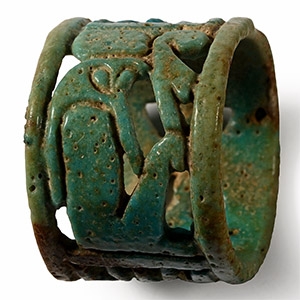 Egyptian Green Glazed Faience Openwork Ring