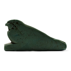 Egyptian Green-Blue Glass Inlay of the Horus Falcon