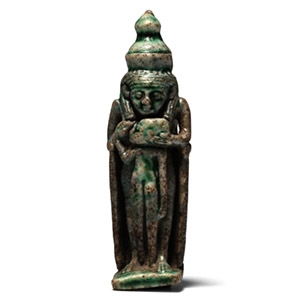 Egyptian Green Glazed Steatite Syncretic Amulet of Mut