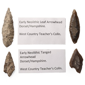 British Stone Age Arrowhead Collection