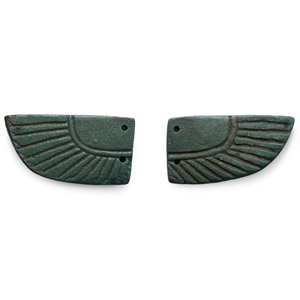 Egyptian Faience Scarab Wing Pair