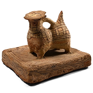 Western Asiatic Painted Ceramic Animal on Base