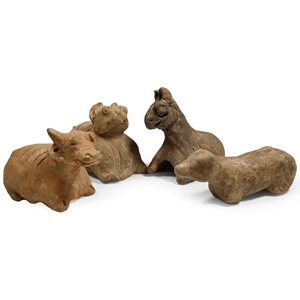 Chinese Yuan Terracotta Animal Group