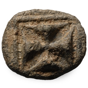 Medieval Lead Weight with Cross Pattee