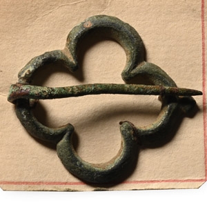 Medieval Bronze Quatrefoil Annular Brooch