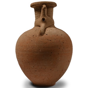 Western Asiatic Terracotta Jug with Zoomorphic Appliqué