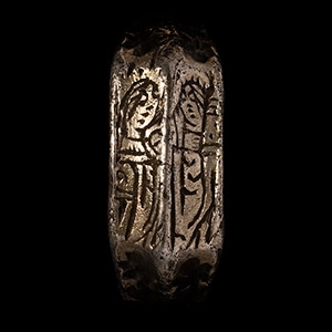 Medieval Silver-Gilt Iconographic Ring with Saints