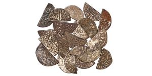 Group of Twenty [20] English Hammered Cut AR Halfpennies.